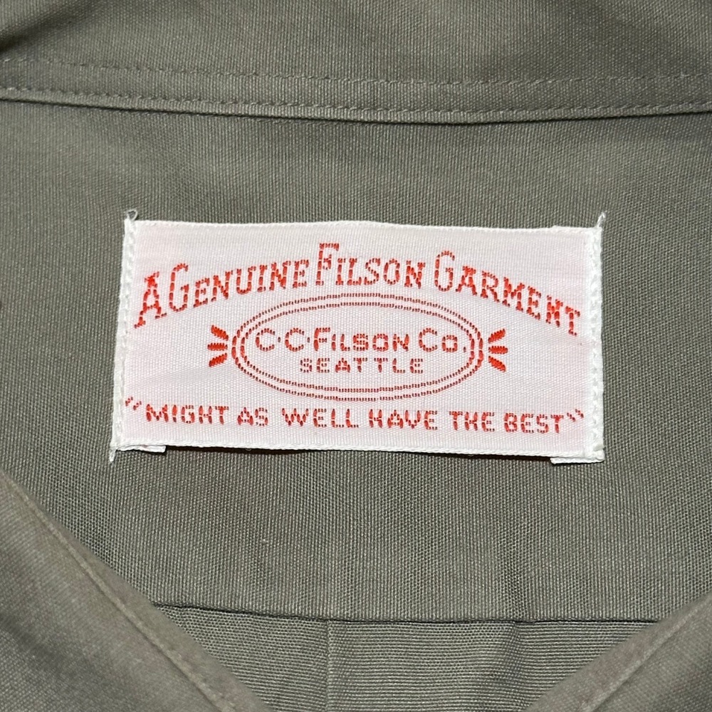C.C. Filson Work Shirt Mens L Green USA Made Y2K Utility Chore Pockets - Picture 6 of 13